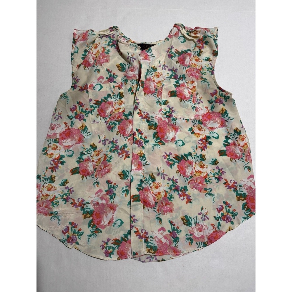 Ovi Brand Women's Floral‎ Print Sleeveless Blouse, 100% Polyester, Medium #1055